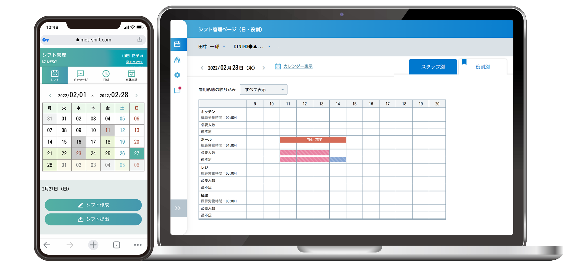 シフト管理と勤怠管理をまとめて管理 MOT/Shift