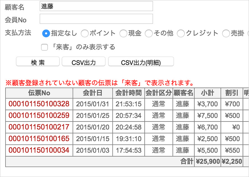 FreePOS RFM分析 顧客詳細